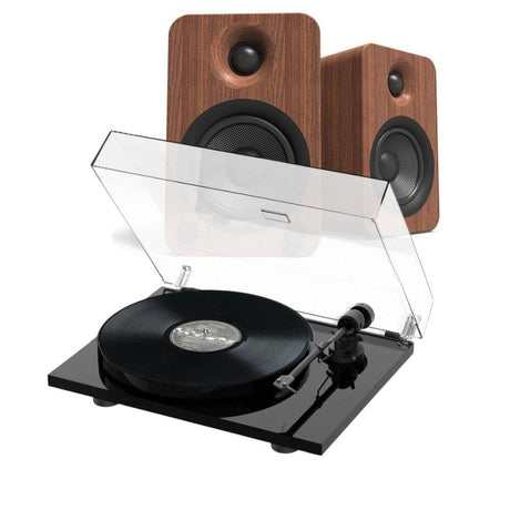 Pro-Ject E1 Turntable + Kanto YU6 Active Bluetooth Speakers - K&B Audio