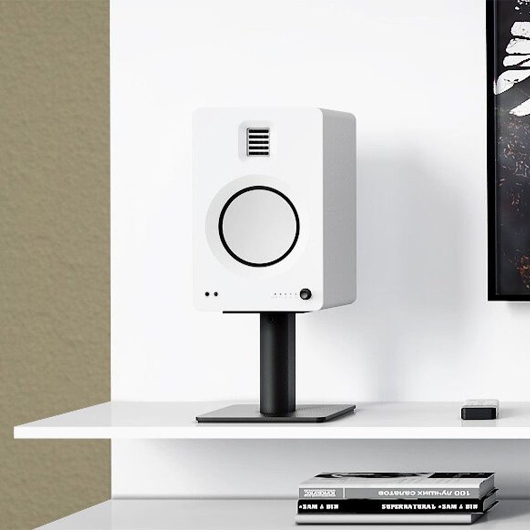 [OPEN BOX] Kanto TUK 130W Active Bluetooth Bookshelf Speakers - White - K&B Audio