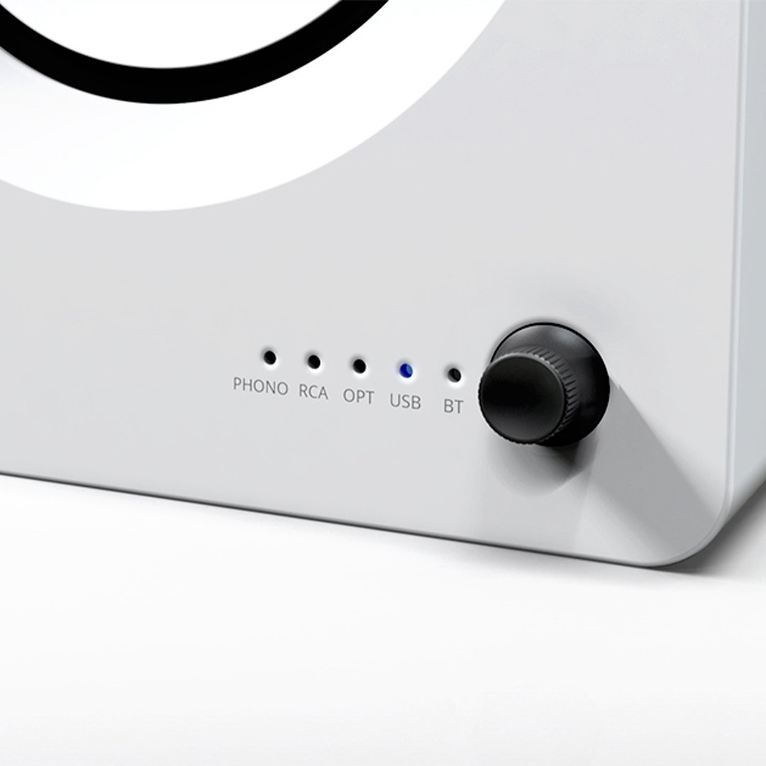 [OPEN BOX] Kanto TUK 130W Active Bluetooth Bookshelf Speakers - White - K&B Audio