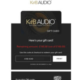 K&B Audio Gift Card - K&B Audio