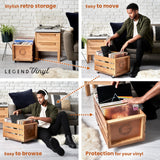Legend Vinyl LP Wooden Record Storage Crate - K&B Audio