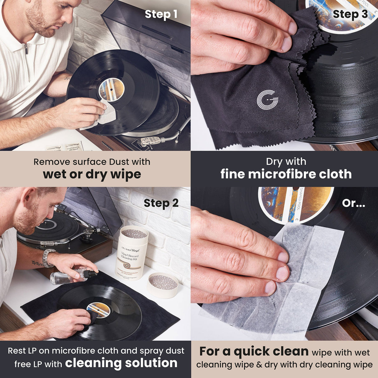 Legend Vinyl Record Cleaning Kit - K&B Audio