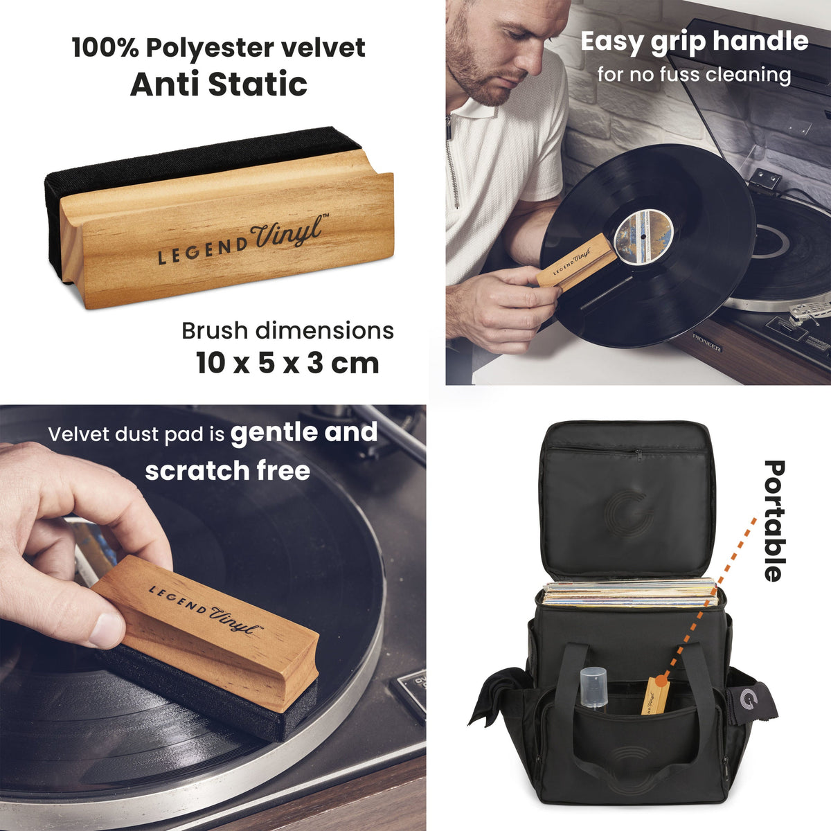 Legend Vinyl Velvet Record Dust Brush - K&B Audio