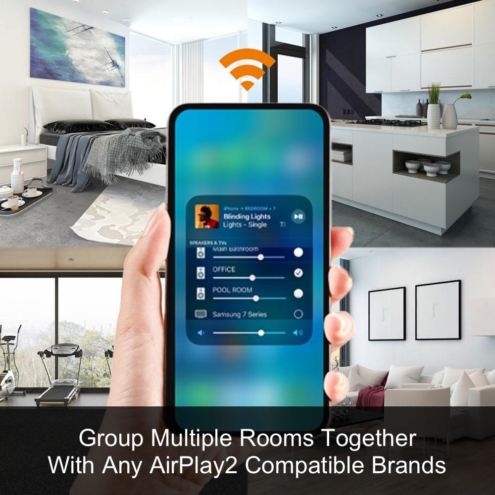 Lithe Audio 6.5" IP44 Bathroom Wi-Fi & Ceiling Speaker with Airplay 2 & Bluetooth - K&B Audio