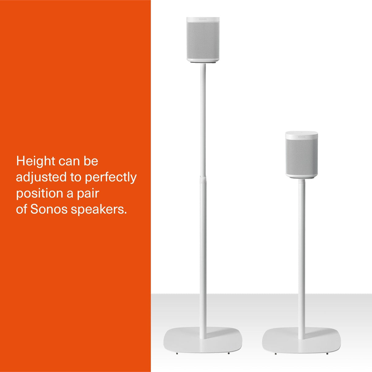 Mountson Adjustable Floor Stand for Sonos One, One SL & Play:1 - Pair - K&B Audio