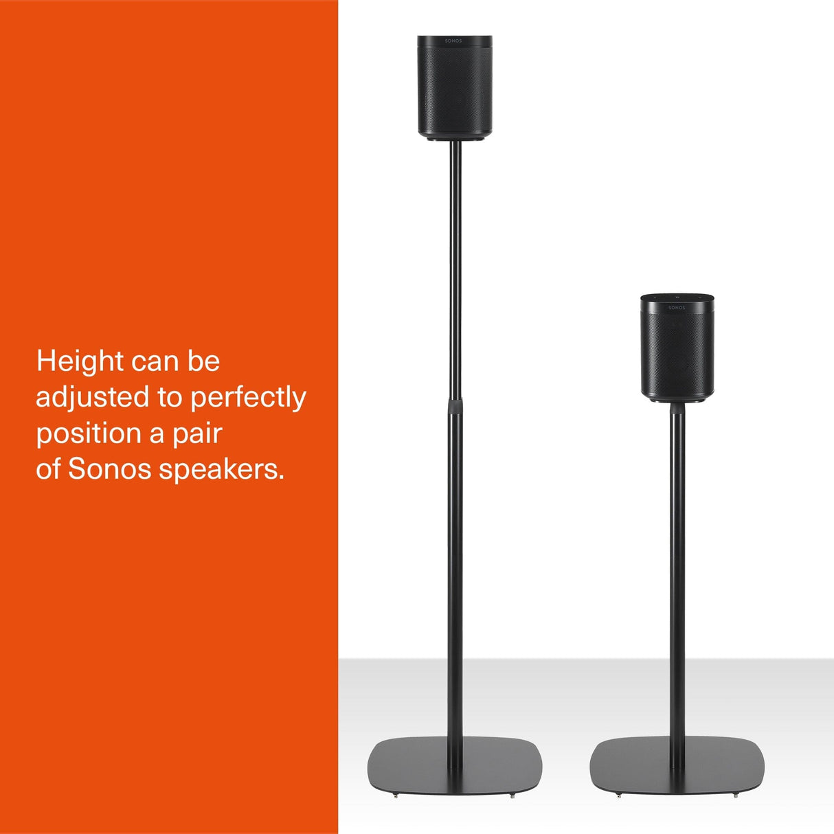 Mountson Adjustable Floor Stand for Sonos One, One SL & Play:1 - Pair - K&B Audio