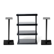 Norstone ESSE Hi-Fi Stand + Speaker Stand Bundle - Black - K&B Audio