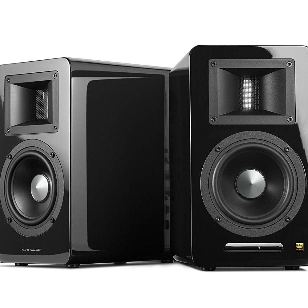 [OPEN BOX] Airpulse A100 100W Active Bookshelf Speakers with Bluetooth (Pair) - Black - K&B Audio