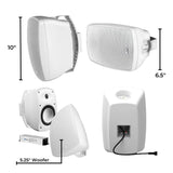 OSD Audio 5.25" Active Bluetooth Outdoor Speakers (Pair) - K&B Audio