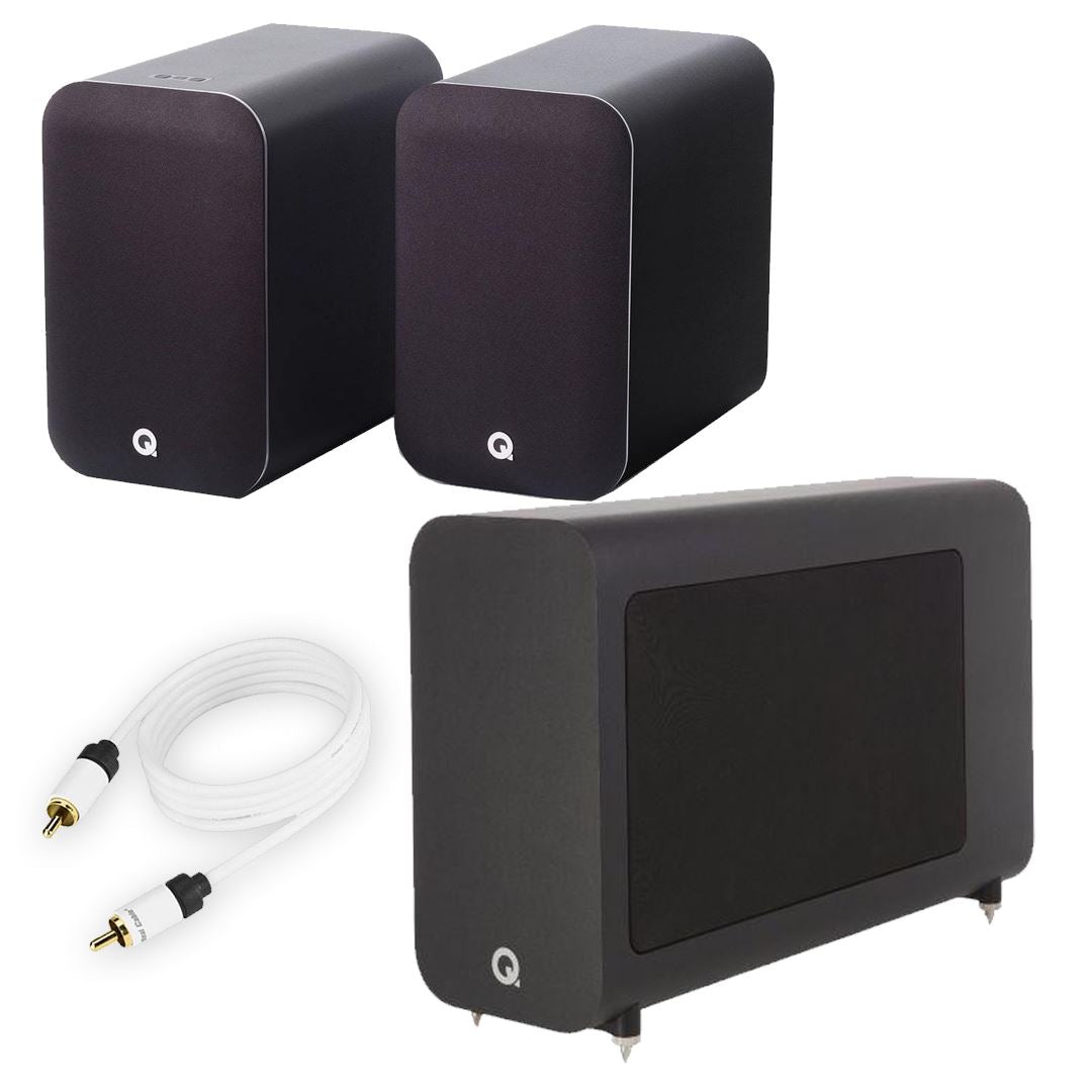 Q Acoustics M20 130W 2.1 Active Bluetooth Bookshelf Speakers with Subwoofer - K&B Audio