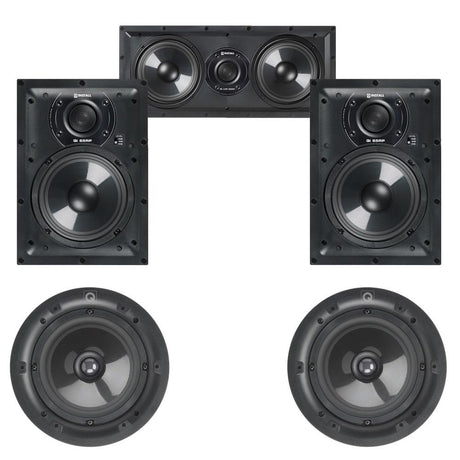 Q Acoustics 5.0 Home Cinema 6.5" Speaker Package - 1 x QI LCR 65RP, 2 x QI80RP & 2 x QI80CP - K&B Audio