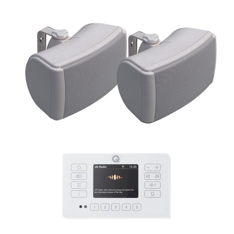 Q Acoustics E120 4.5" Outdoor Wall Speaker Hi-Fi System with Bluetooth/DAB+/FM - K&B Audio