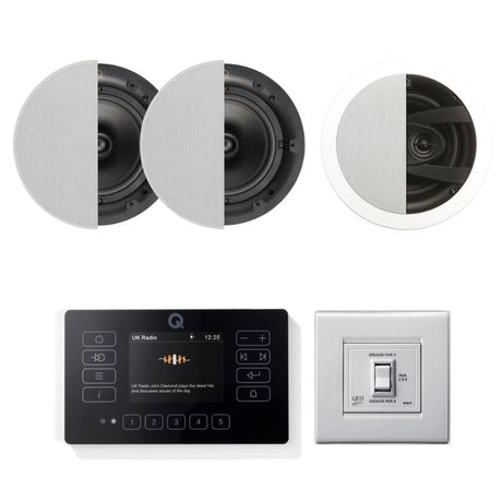 Q Acoustics E120 Bedroom + En-Suite Bluetooth / Radio Ceiling Speaker System - K&B Audio