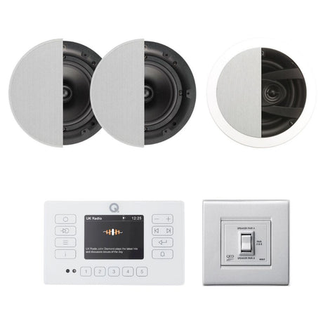 Q Acoustics E120 Bedroom + En-Suite Bluetooth / Radio Ceiling Speaker System - K&B Audio
