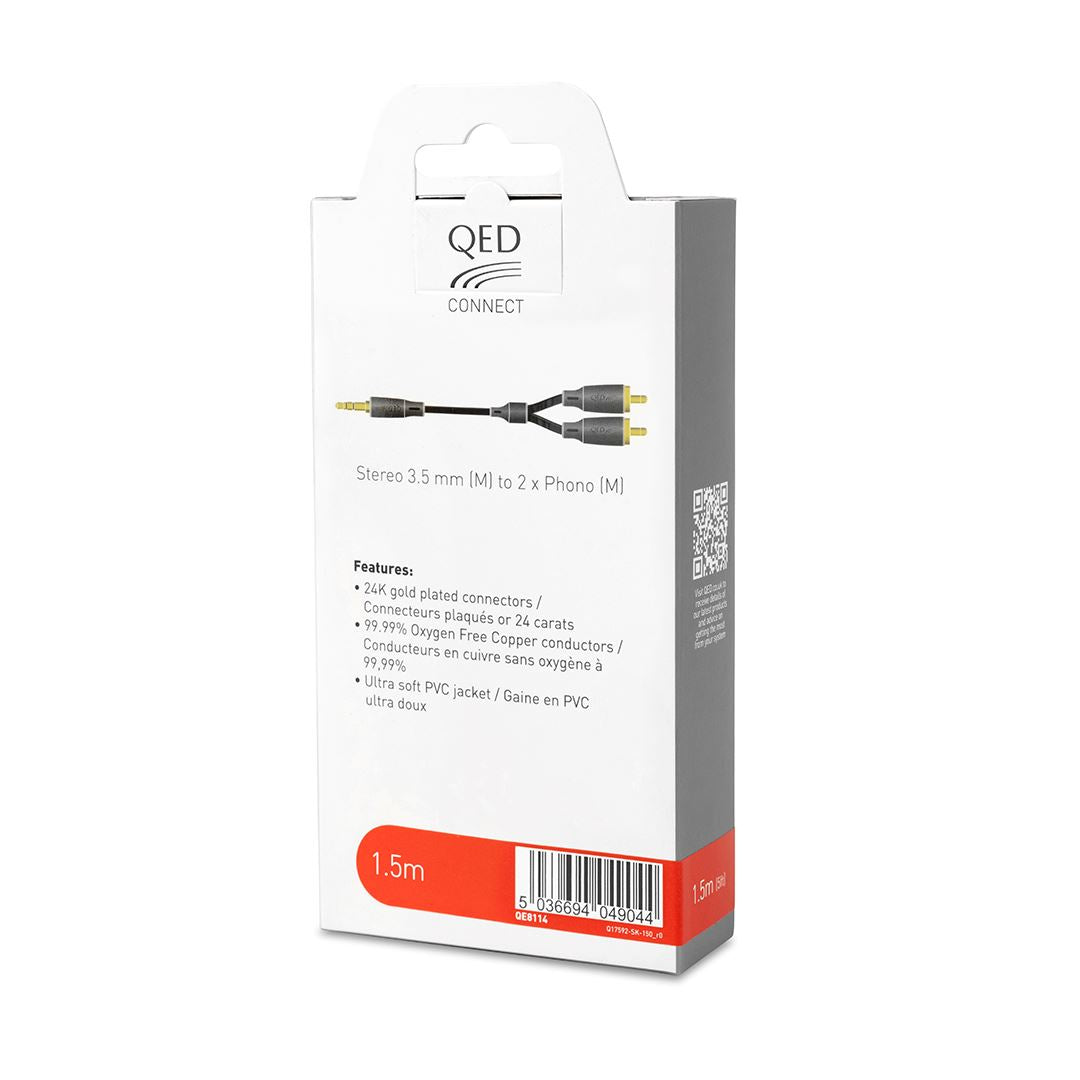 QED Connect 3.5mm - RCA Jack to Phono Cable