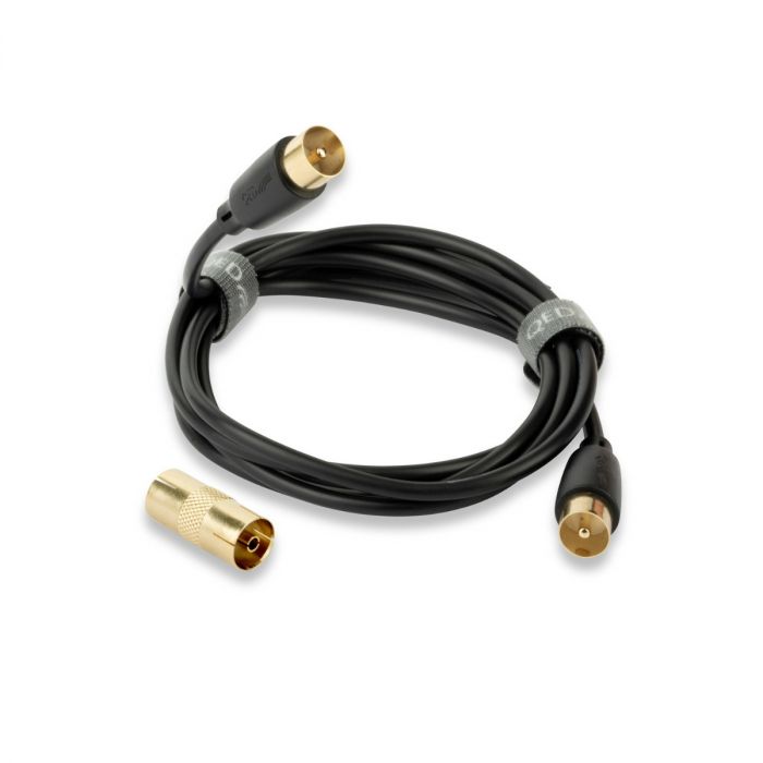 QED Connect Aerial Cable with Adapter (1.5m - 3m) - K&B Audio