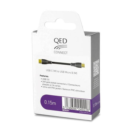 QED Connect USB C-M - USB Micro B-M (0.15m - 0.75m) - K&B Audio