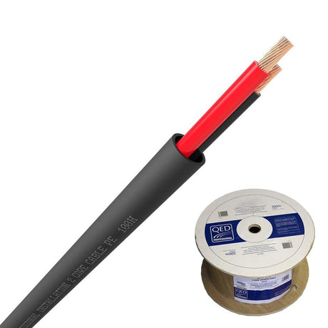 QED QX16/2 - 2 Core Outdoor Speaker Cable - Black (300m) - K&B Audio