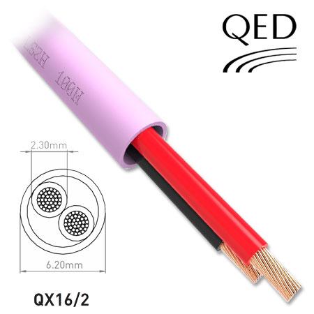 QED QX16/2 - 2 Core Speaker Cable - LSZH - Pink (300m) - K&B Audio