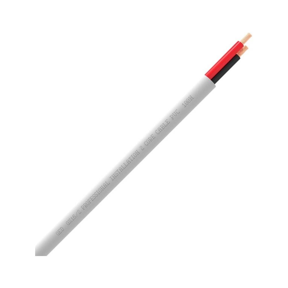 QED QX16/2 - 2 Core Speaker Cable - PVC - White (300m) - K&B Audio