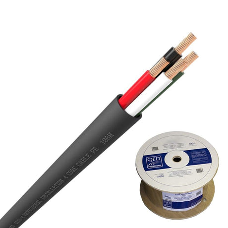 QED QX16/4 - 4 Core Outdoor Speaker Cable - Black (300m) - K&B Audio
