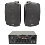 QTX KAD-2BT FM Radio & Bluetooth Speaker System inc. 2 x 4" Outdoor Wall Mounted Speakers - K&B Audio