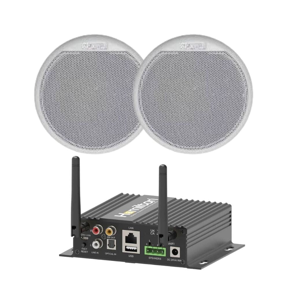 Hamilton WSA50+ Sauna / Wet Room Ceiling Speaker System with WiFi + Bluetooth - K&B Audio