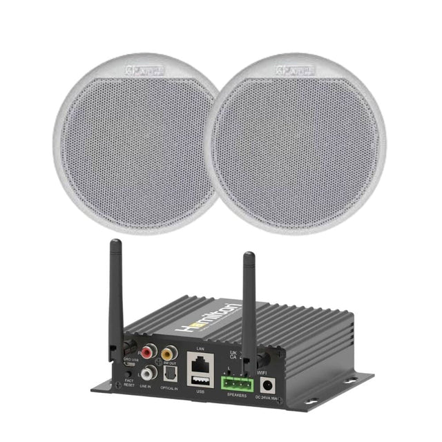 Hamilton WSA50+ Sauna / Wet Room Ceiling Speaker System with WiFi + Bluetooth - K&B Audio