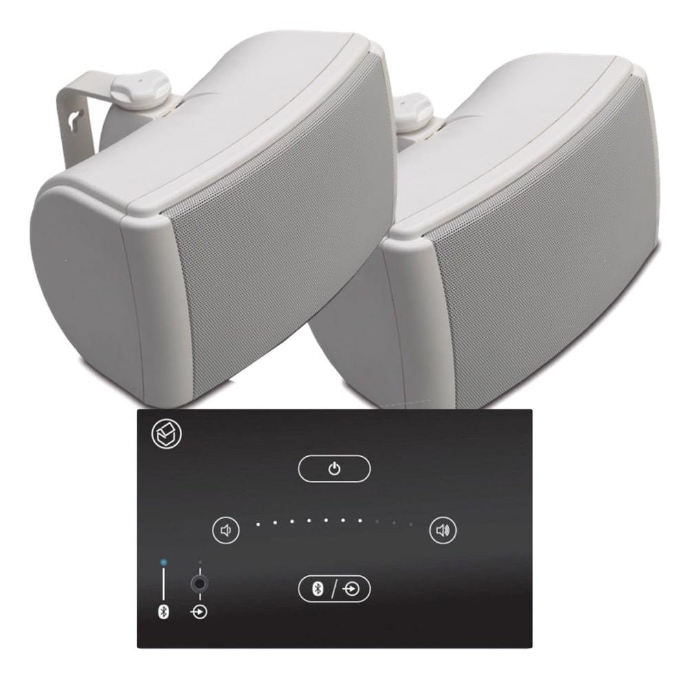 Systemline E50 Bluetooth Amplifier inc. QI65EW 6.5" Outdoor Speakers - K&B Audio