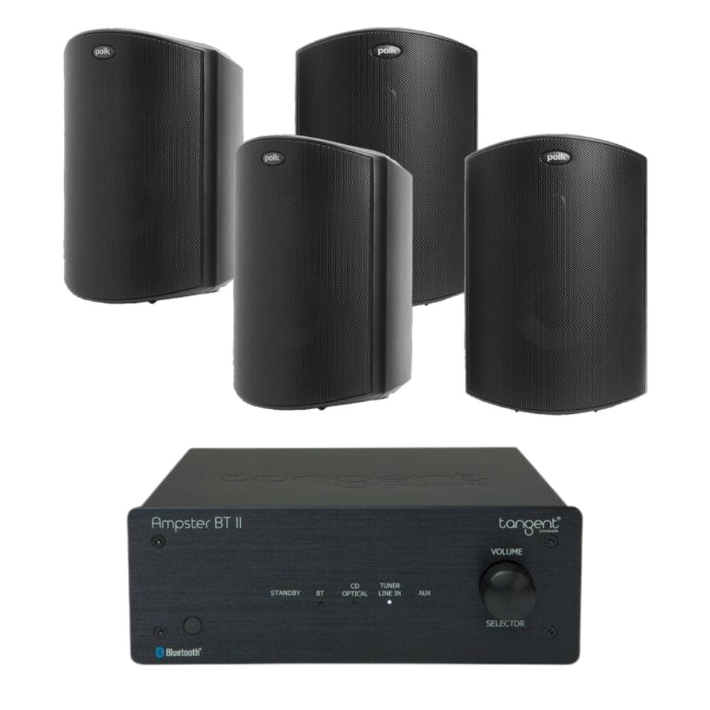 Tangent Ampster BT II with Polk Audio Atrium 4 Outdoor Speakers - K&B Audio