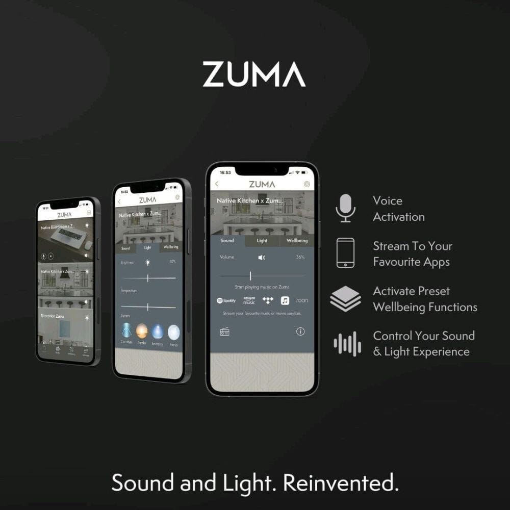 Zuma Lumisonic Ceiling Speaker Downlight with Bluetooth, WiFi & Airplay 2 (Each) - K&B Audio